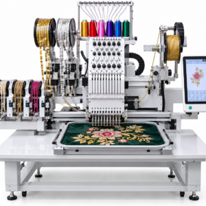 Single Head Embroidery Machine with Four Bead Twin Sequin and Cording Device